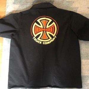 Black independent truck company work shirt